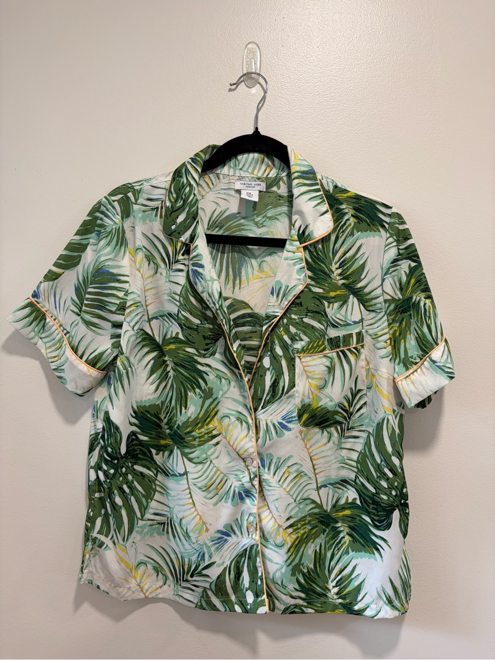 Tabitha Webb  Tropical Leaf Short Sleeve Shirt Short set. Green
#0111